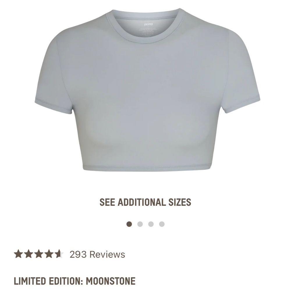 Skims Fits Everybody Cropped T Shirt Moonstone